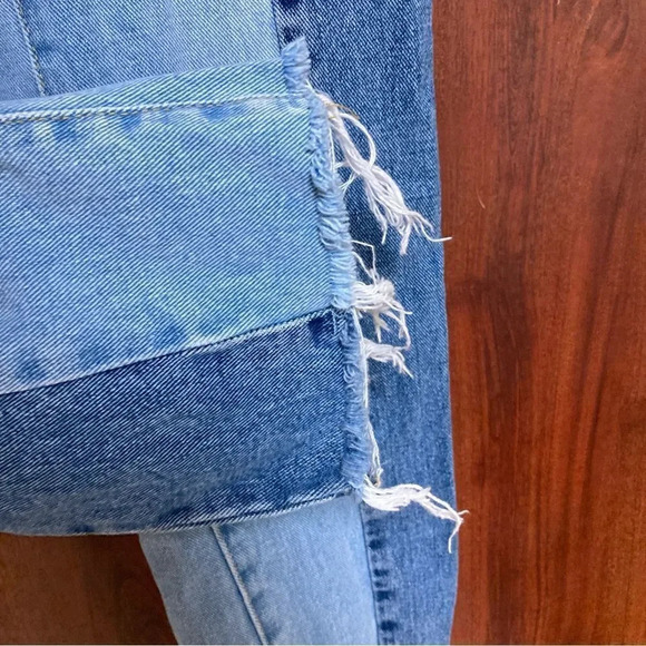 PACSUN High Rise Straight Jeans Size 23 Colorblock - Picture 6 of 9